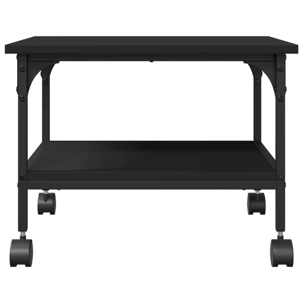 Tulostinteline 2 tasoa musta 50x40x38 cm tekninen puu