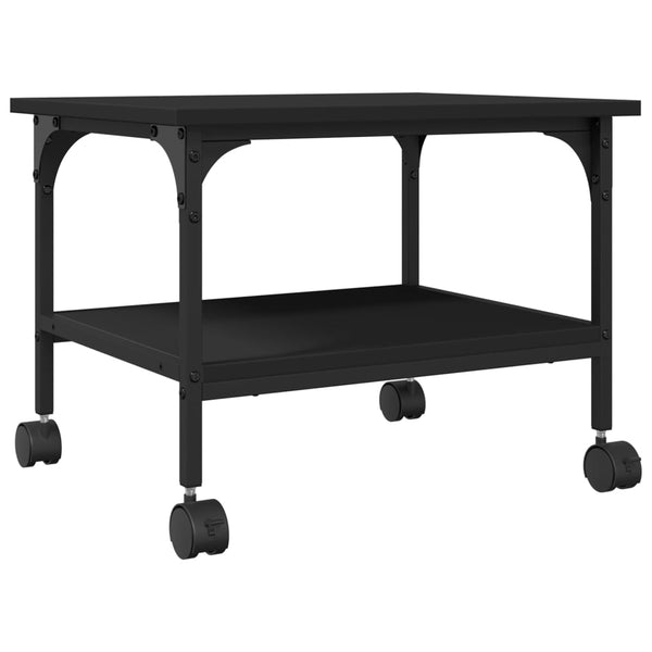 Tulostinteline 2 tasoa musta 50x40x38 cm tekninen puu