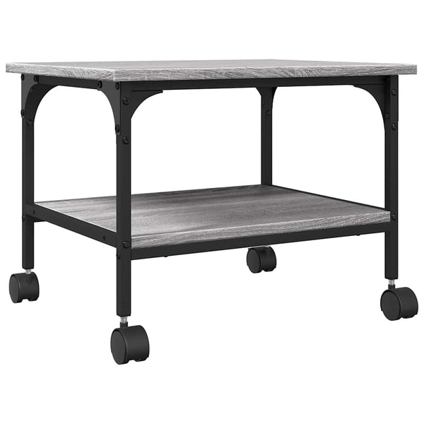 Tulostinteline 2 tasoa harmaa Sonoma 50x40x38 cm tekninen puu