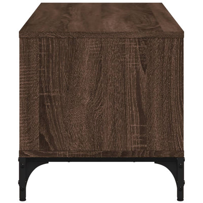 TV-taso ruskea tammi 102x40x41 cm tekninen puu ja teräs