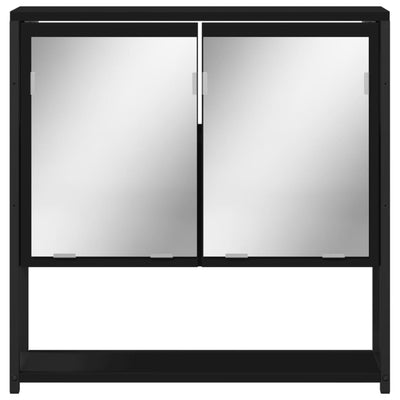 Kylpyhuoneen peilikaappi musta 60x16x60 cm tekninen puu