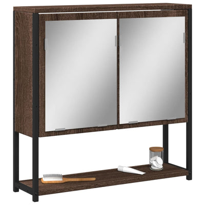 Kylpyhuoneen peilikaappi ruskea tammi 60x16x60 cm tekninen puu