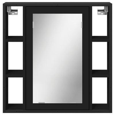 Kylpyhuoneen peilikaappi musta 60x16x60 cm tekninen puu