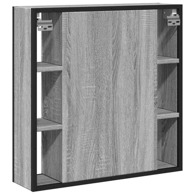 Kylpyhuoneen peilikaappi harmaa Sonoma 60x16x60 cm tekninen puu