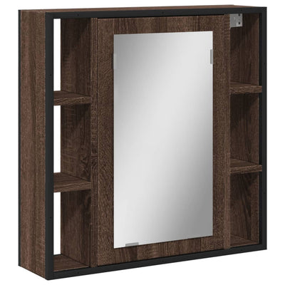 Kylpyhuoneen peilikaappi ruskea tammi 60x16x60 cm tekninen puu