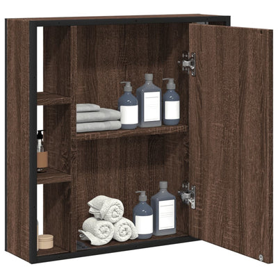 Kylpyhuoneen peilikaappi ruskea tammi 60x16x60 cm tekninen puu