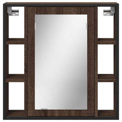 Kylpyhuoneen peilikaappi ruskea tammi 60x16x60 cm tekninen puu