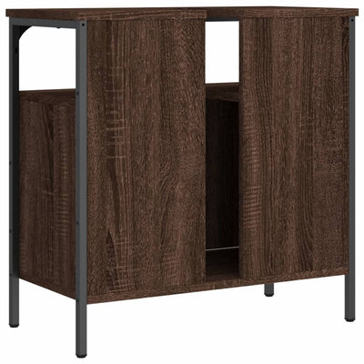 Kylpyhuoneen pesuallaskaappi ruskea 60x30x60 cm tekninen puu