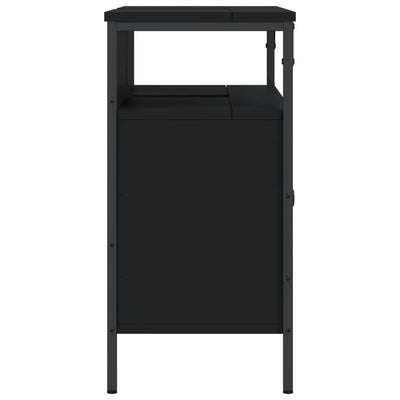 Kylpyhuoneen pesuallaskaappi musta 80x30x60 cm tekninen puu