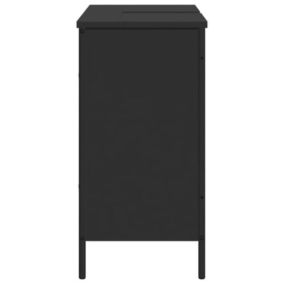 Kylpyhuoneen pesuallaskaappi musta 80x30x60 cm tekninen puu