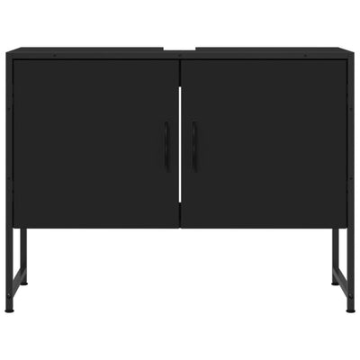 Kylpyhuonekaappi altaalla musta 80x33x60 cm tekninen puu