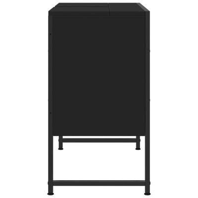 Kylpyhuonekaappi altaalla musta 80x33x60 cm tekninen puu