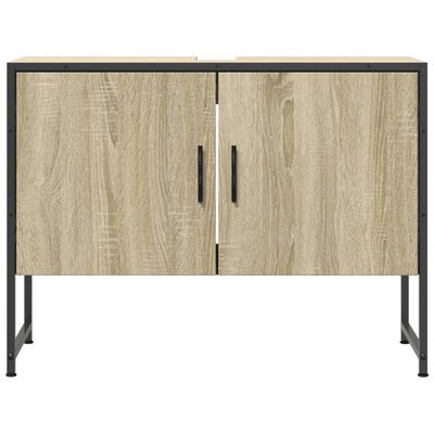 Kylpyhuonekaappi altaalla Sonoma-tammi 80x33x60 cm tekninen puu