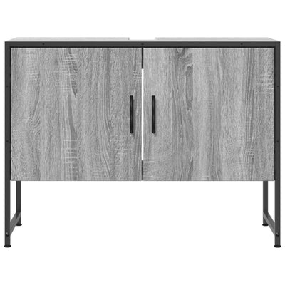 Kylpyhuonekaappi altaalla harmaa Sonoma 80x33x60cm tekninen puu