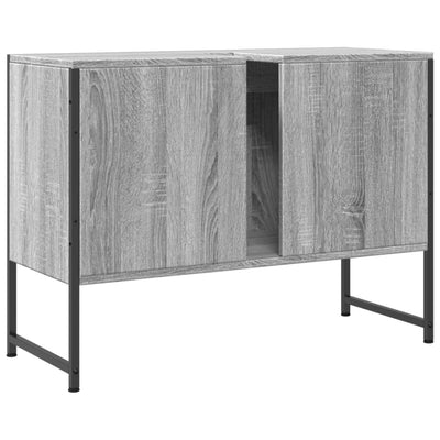 Kylpyhuonekaappi altaalla harmaa Sonoma 80x33x60cm tekninen puu