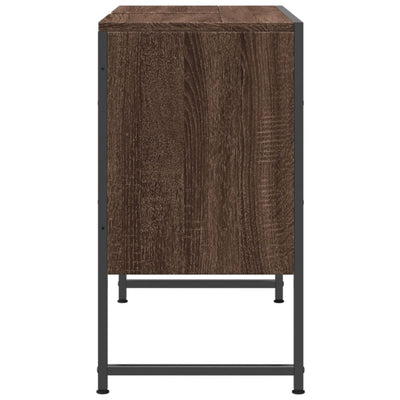 Kylpyhuonekaappi altaalla ruskea tammi 80x33x60 cm tekninen puu