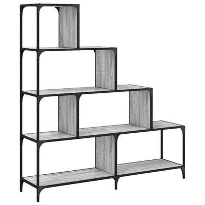 Kirjahylly 4 tasoa harmaa Sonoma 139x33,5x149 cm tekninen puu