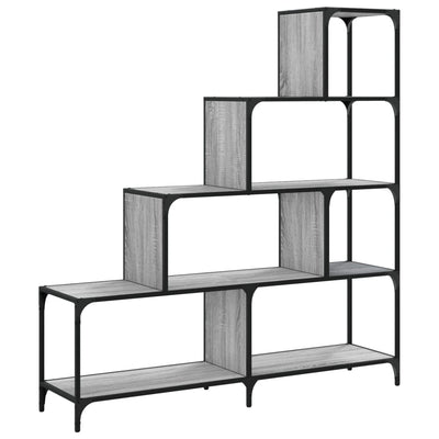 Kirjahylly 4 tasoa harmaa Sonoma 139x33,5x149 cm tekninen puu