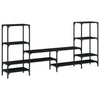 TV-taso musta 206,5x28,5x95 cm tekninen puu