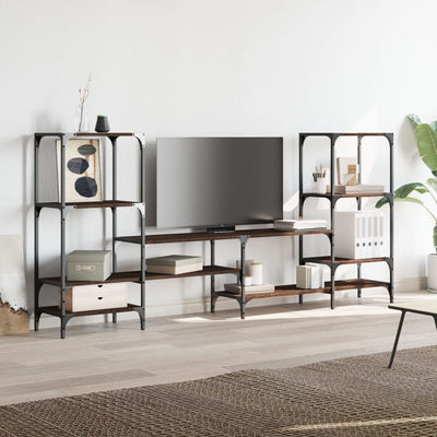 TV-taso ruskea tammi 206,5x28,5x95 cm tekninen puu