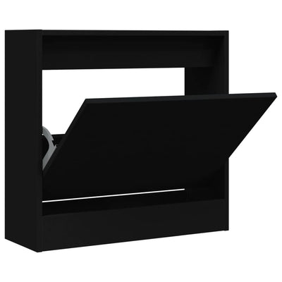Kenkäkaappi musta 60x21x57 cm tekninen puu