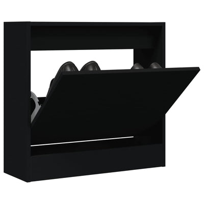 Kenkäkaappi musta 60x21x57 cm tekninen puu