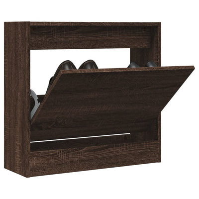 Kenkäkaappi ruskea tammi 60x21x57 cm tekninen puu