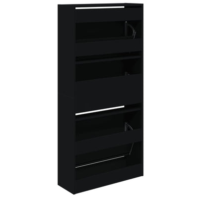 Kenkäkaappi musta 60x21x125,5 cm tekninen puu