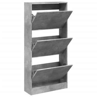 Kenkäkaappi betoninharmaa 60x21x125,5 cm tekninen puu