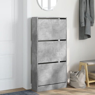 Kenkäkaappi betoninharmaa 60x21x125,5 cm tekninen puu
