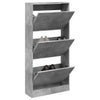 Kenkäkaappi betoninharmaa 60x21x125,5 cm tekninen puu