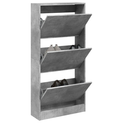 Kenkäkaappi betoninharmaa 60x21x125,5 cm tekninen puu