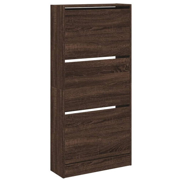 Kenkäkaappi ruskea tammi 60x21x125,5 cm tekninen puu