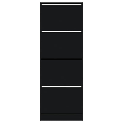 Kenkäkaappi musta 60x21x163,5 cm tekninen puu