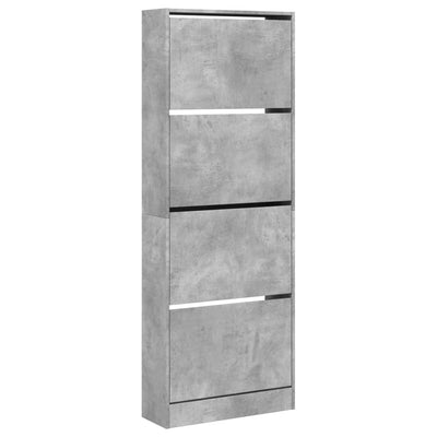Kenkäkaappi betoninharmaa 60x21x163,5 cm tekninen puu