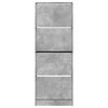 Kenkäkaappi betoninharmaa 60x21x163,5 cm tekninen puu