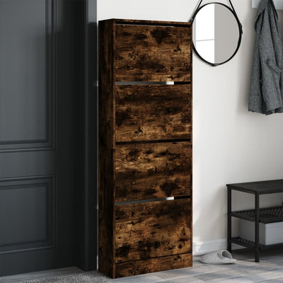 Kenkäkaappi savutammi 60x21x163,5 cm tekninen puu