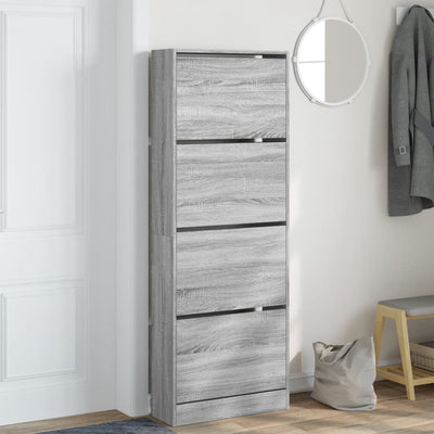 Kenkäkaappi harmaa Sonoma 60x21x163,5 cm tekninen puu