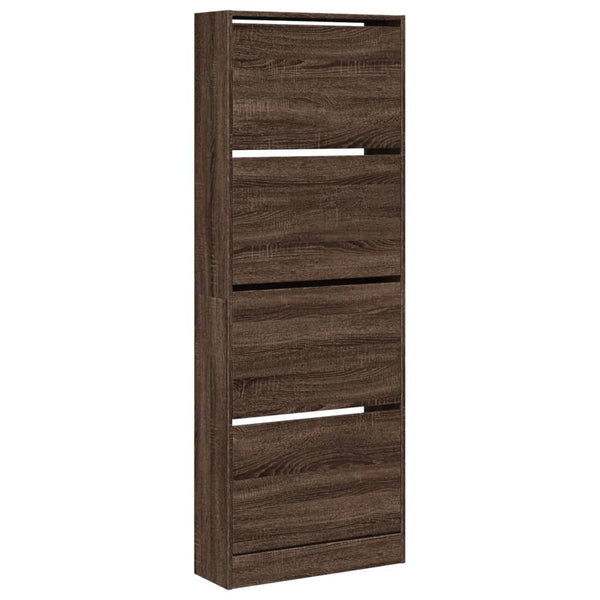 Kenkäkaappi ruskea tammi 60x21x163,5 cm tekninen puu