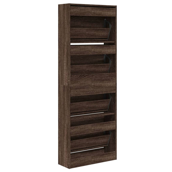 Kenkäkaappi ruskea tammi 60x21x163,5 cm tekninen puu