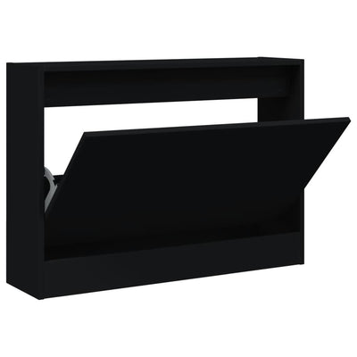 Kenkäkaappi musta 80x21x57 cm tekninen puu