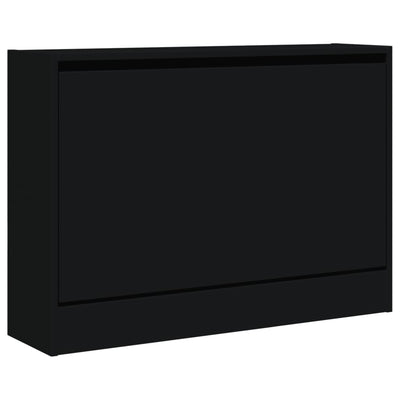 Kenkäkaappi musta 80x21x57 cm tekninen puu