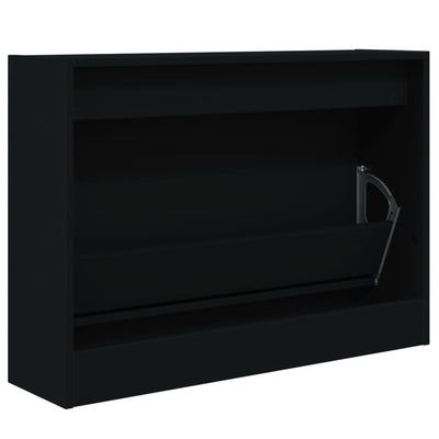 Kenkäkaappi musta 80x21x57 cm tekninen puu
