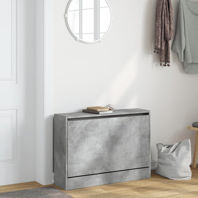 Kenkäkaappi betoninharmaa 80x21x57 cm tekninen puu
