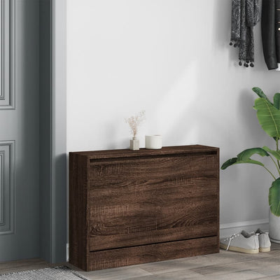 Kenkäkaappi ruskea tammi 80x21x57 cm tekninen puu