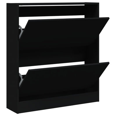 Kenkäkaappi musta 80x21x87,5 cm tekninen puu