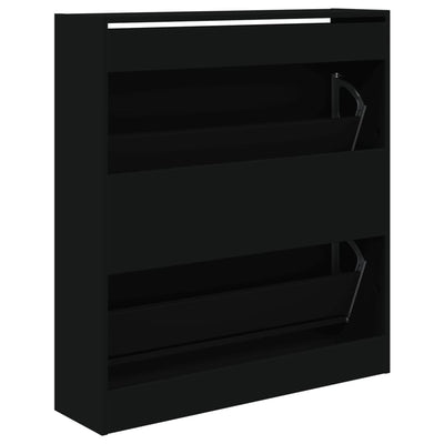 Kenkäkaappi musta 80x21x87,5 cm tekninen puu