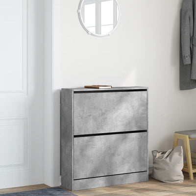 Kenkäkaappi betoninharmaa 80x21x87,5 cm tekninen puu