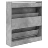 Kenkäkaappi betoninharmaa 80x21x87,5 cm tekninen puu
