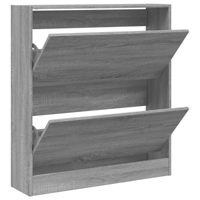 Kenkäkaappi harmaa Sonoma 80x21x87,5 cm tekninen puu